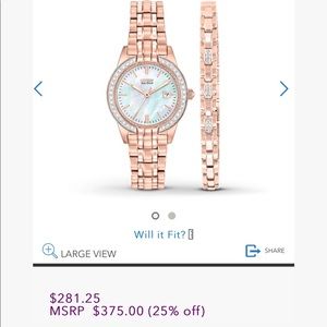 Citizen rose gold watch and matching bracelet